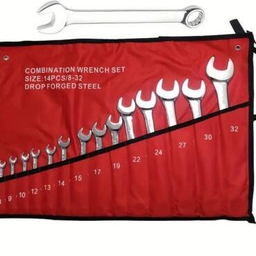 סט מפתח רינג פתוח 8-32 מ"מ 15 יח'